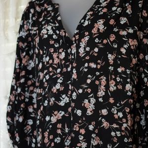 Black Floral Blouse